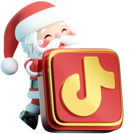 Free Tik Tok Portrays Santa Featuring The Tik Tok Logo In A Vibrant 3 D Scene Dancing To Festive Tunes And Spreading Joy 3D Icon