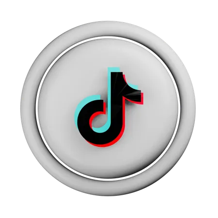 Free Logo blanc tiktok  3D Icon