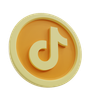 tiktok coin 3d logos