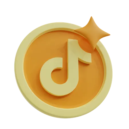 Free Tiktok Coin With Blink Star 3D Icon