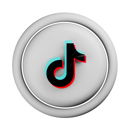 Free Tiktok White Logo  3D Icon