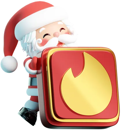 Free Tinder Exhibits Santa Showcasing The Tinder Logo In A Connecting 3 D Environment Uniting Festive Connections And Sparks 3D Icon