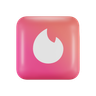3d tinder logo emoji 3d