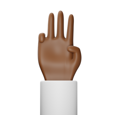 Free Trois doigts  3D Icon