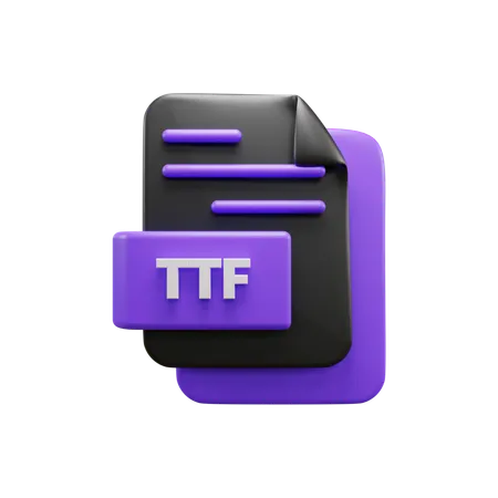 Free Ttf File  3D Icon