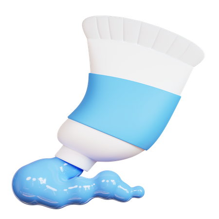 Free Tube de peinture bleue  3D Icon