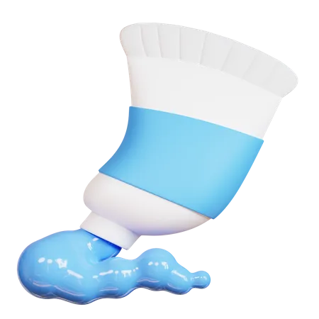 Free Tube de peinture bleue  3D Icon