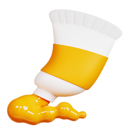 Free Tube de peinture jaune  3D Icon