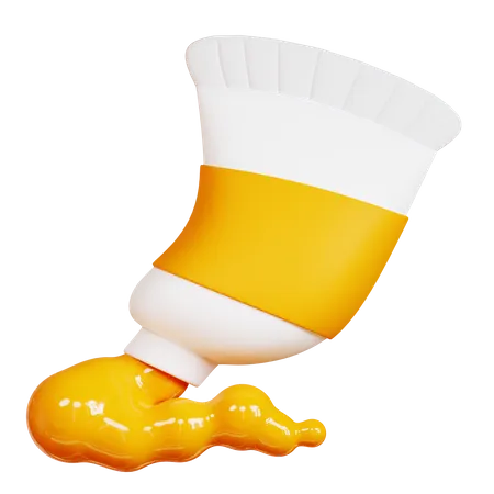 Free Tube de peinture jaune  3D Icon