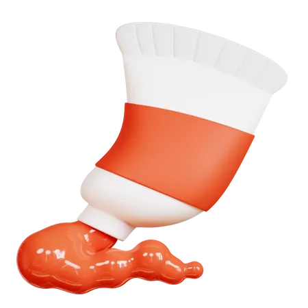 Free Tube de peinture rouge  3D Icon