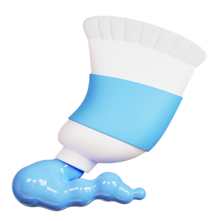 Free Tubo de pintura azul  3D Icon