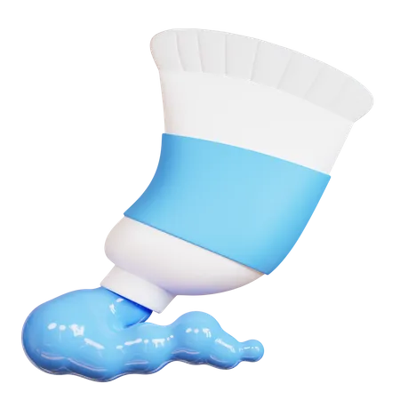 Free Tubo de tinta azul  3D Icon