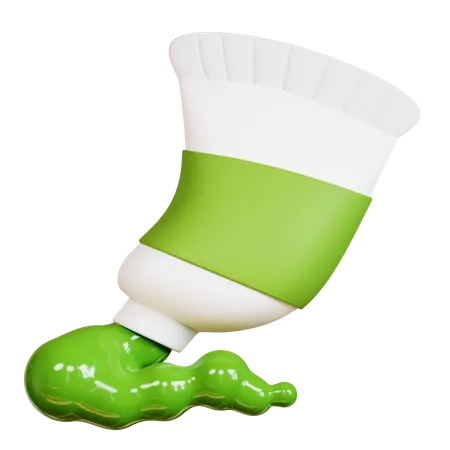 Free Tubo de tinta verde  3D Icon