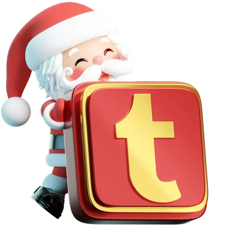Free Tumblr Illustrates Santa Holding The Tumblr Logo In A Creative 3 D Setting Curating Festive Expressions And Artistic Vibes 3D Icon