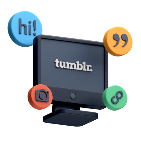 Free Tumblr auf dem Desktop-Monitor  3D Icon