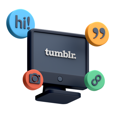 Free Tumblr en el monitor del escritorio  3D Icon