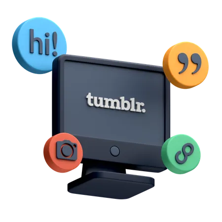 Free Tumblr en el monitor del escritorio  3D Icon