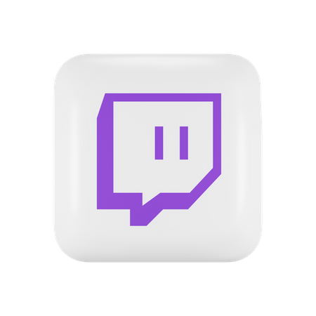 Free Twitch  3D Logo