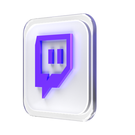 Free Twitch  3D Logo