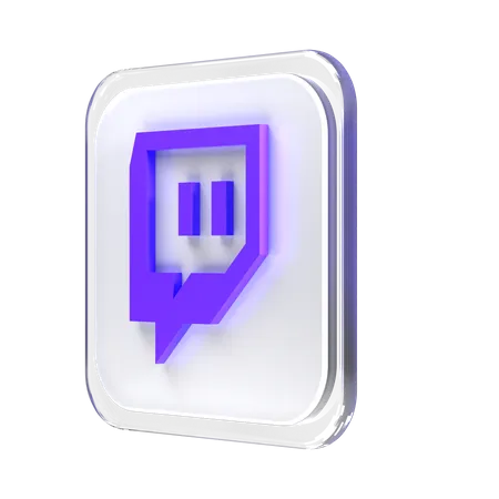 Free Twitch  3D Logo