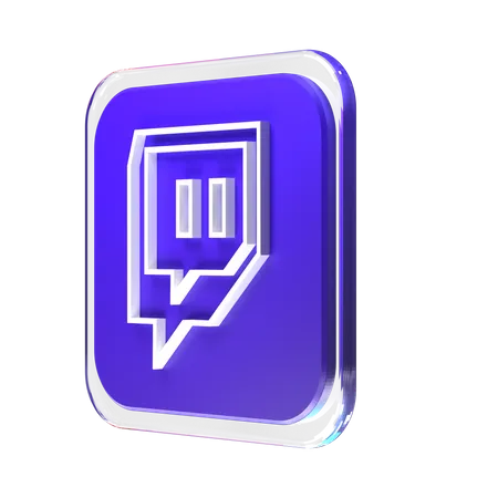 Free Twitch  3D Logo