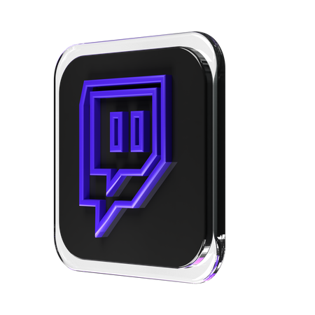 Free Twitch  3D Logo