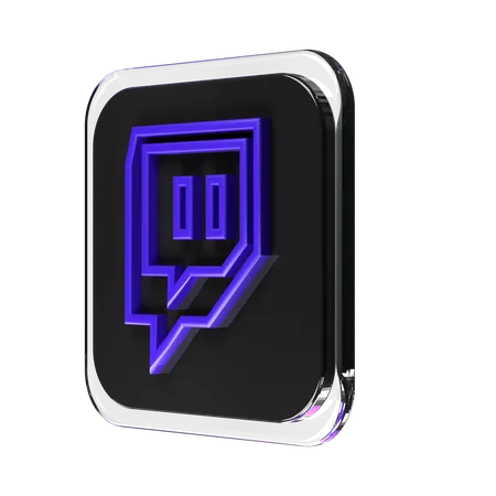 Free Twitch  3D Logo