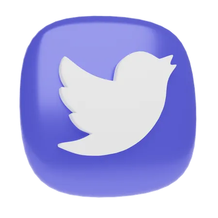 Free Twitter  3D Icon