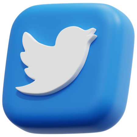 Free Twitter  3D Icon