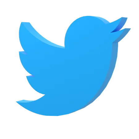 Free Twitter  3D Illustration