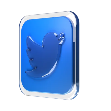 Free Twitter  3D Logo