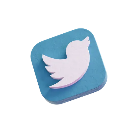 Free Twitter  3D Logo