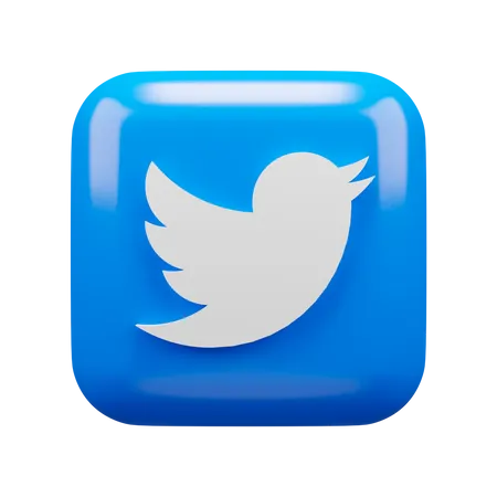 Free Twitter  3D Logo