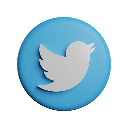 Free Twitter  3D Logo