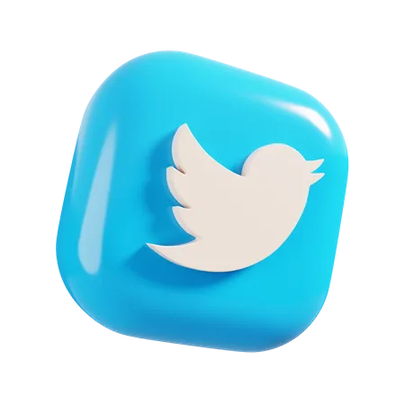 Free Twitter  3D Logo