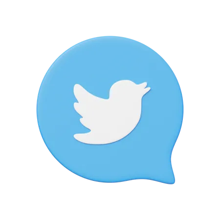Free Twitter  3D Logo