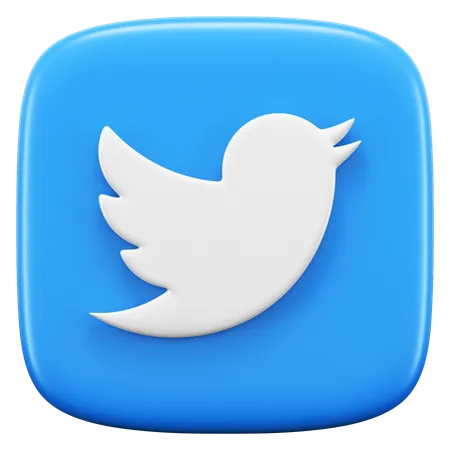 Free Classic Twitter Bird Logo 3D Icon