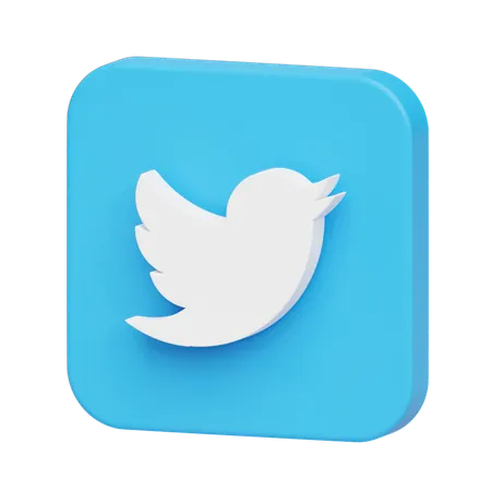 Free Twitter Logo 3D Illustration