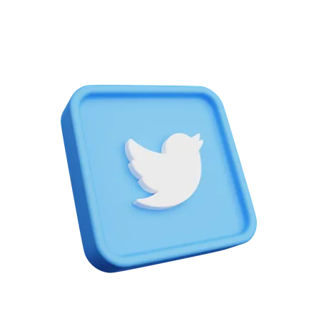 Free Twitter Logo 3D Illustration