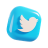 twitter logo 3d illustration