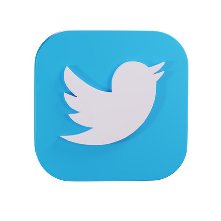 Free Twitter logo 3D Icon