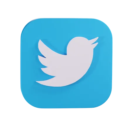Free Twitter logo 3D Icon