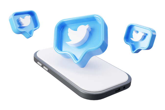 Free Twitter marketing  3D Icon