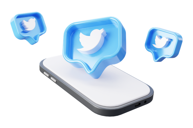 Free Twitter marketing  3D Icon
