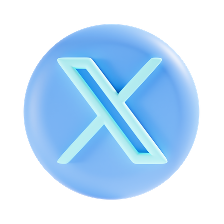 Free Twitter X  3D Icon