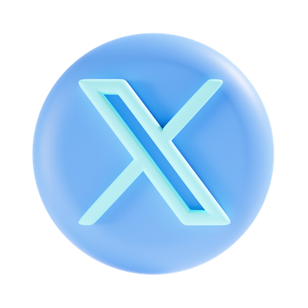 Free Twitter x  3D Icon
