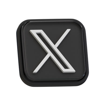 Free Twitter x  3D Icon