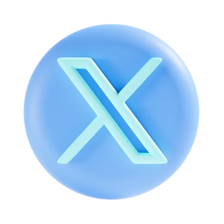 Free Twitter X  3D Icon