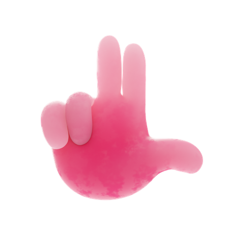 Free Two finger Gesture  3D Illustration