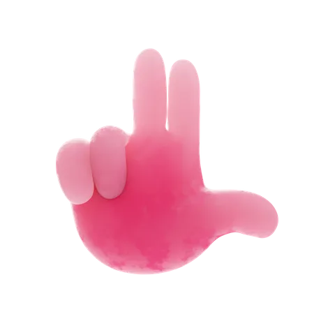 Free Two finger Gesture 3D Illustration